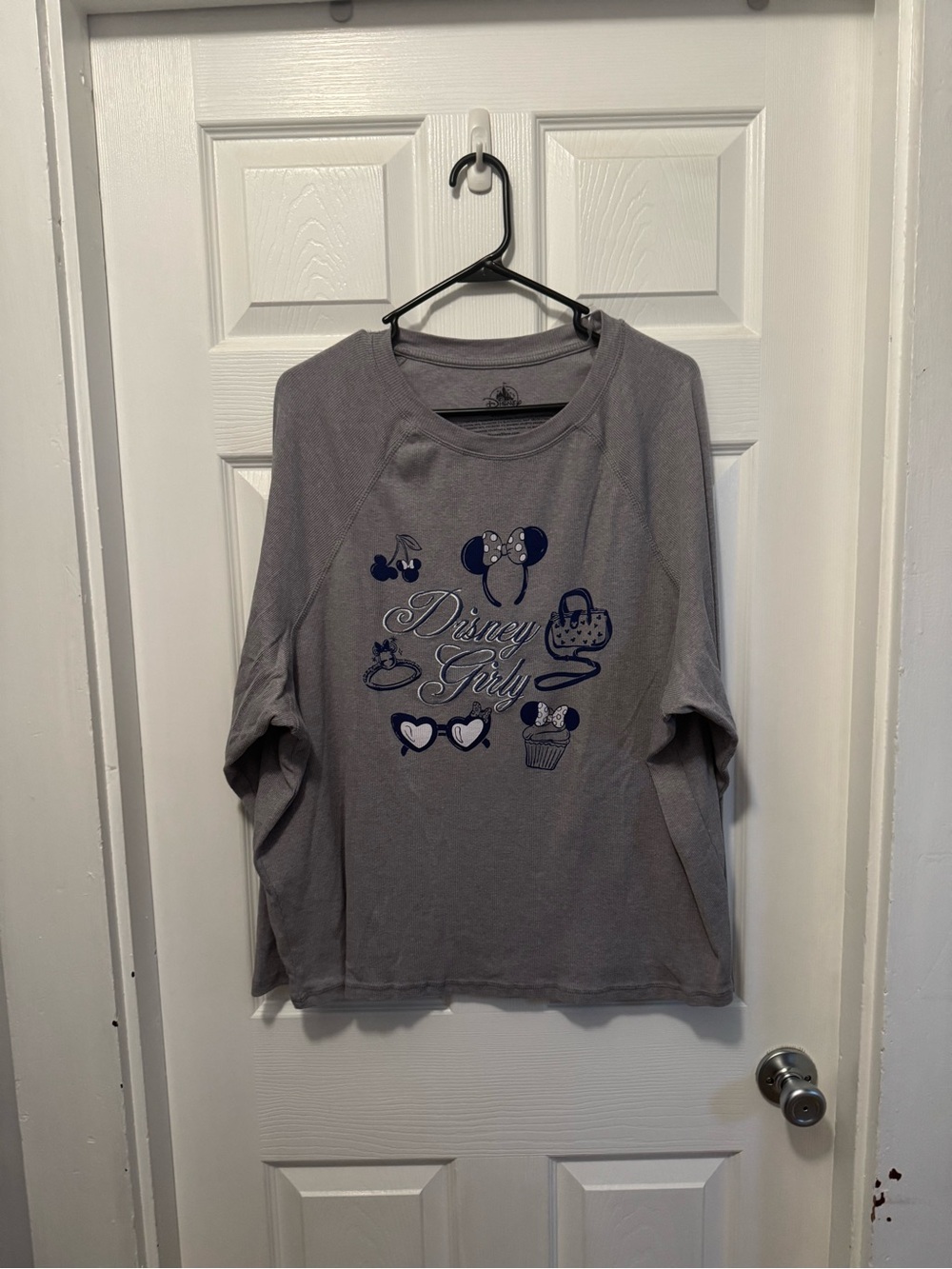 Disney Parks Embroidered Disney Girly Rib Raglan Long Sleeve Shirt
